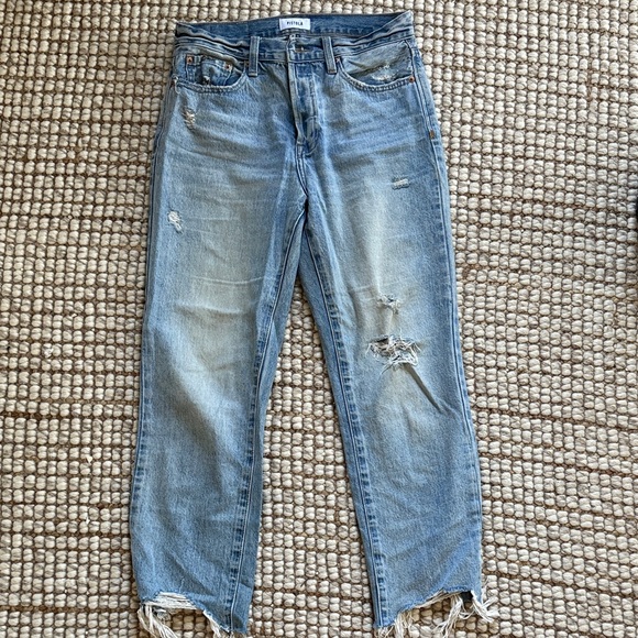 Pistola Women's Distressed Light Blue Boyfriend Jeans - Picture 1 of 4